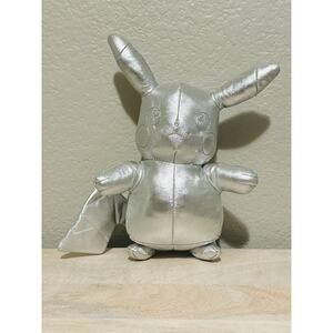 Silver 8” Pikachu Pokemon Plush - 25th Anniversary Celebration Stuffed Animal